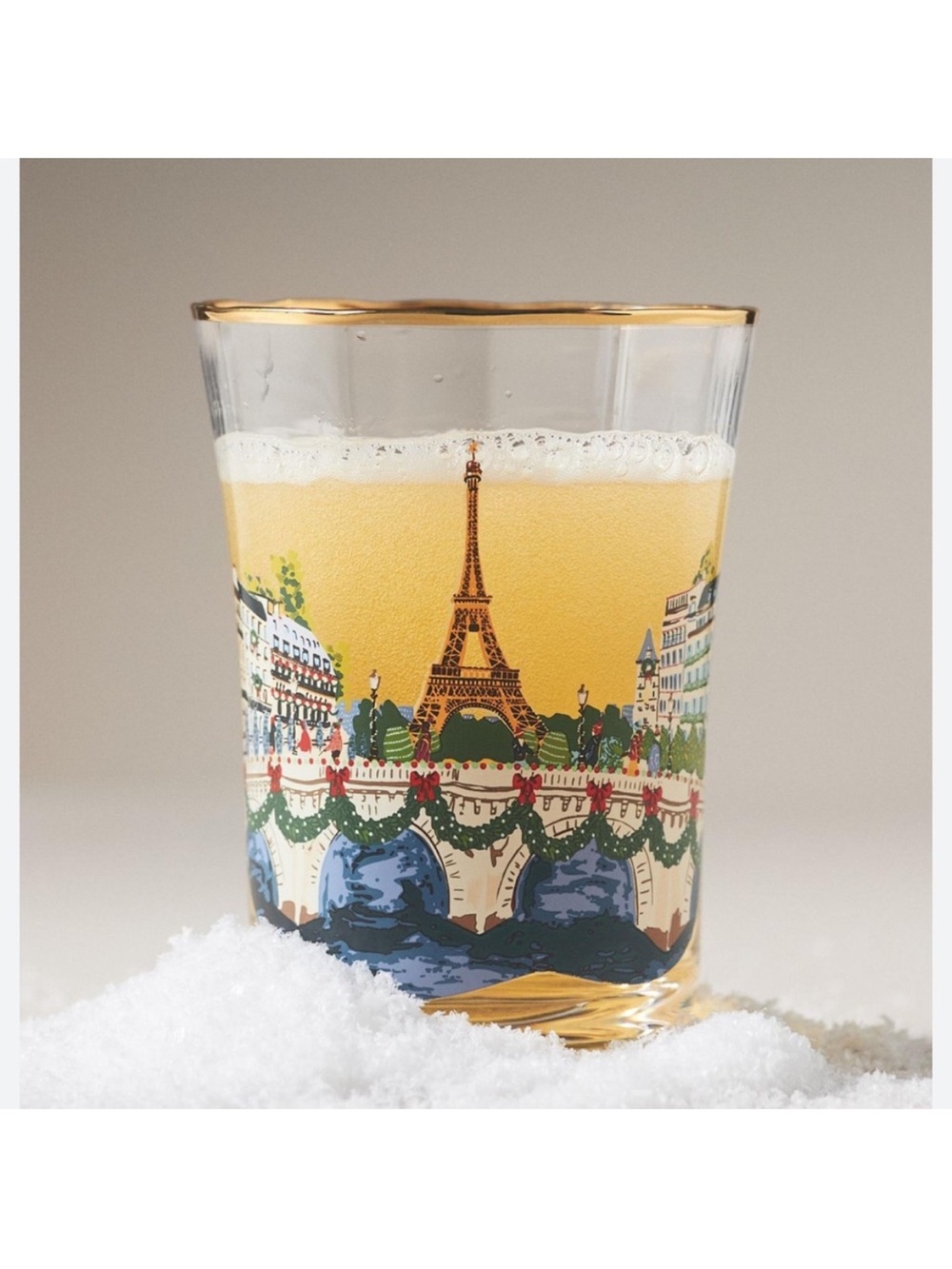 Anthropologie Holiday Paris In The City Juice Glass